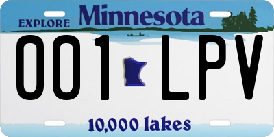 MN license plate 001LPV