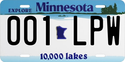 MN license plate 001LPW