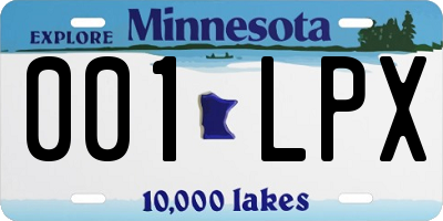MN license plate 001LPX