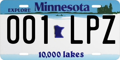 MN license plate 001LPZ