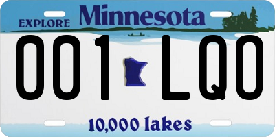 MN license plate 001LQO