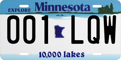 MN license plate 001LQW