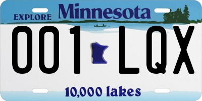 MN license plate 001LQX