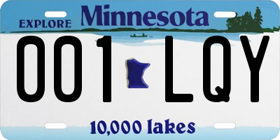 MN license plate 001LQY