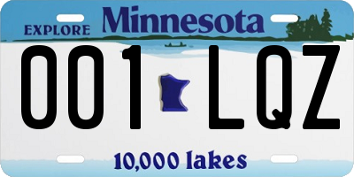 MN license plate 001LQZ