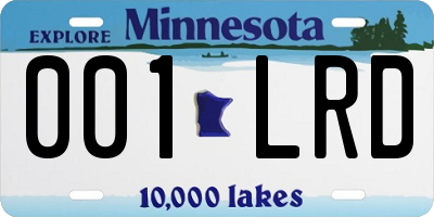 MN license plate 001LRD