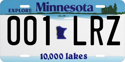 MN license plate 001LRZ