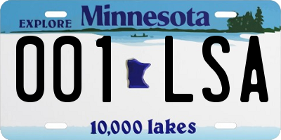 MN license plate 001LSA