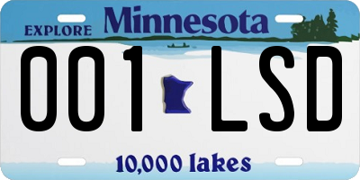 MN license plate 001LSD