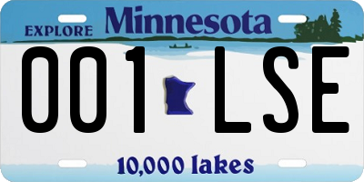 MN license plate 001LSE