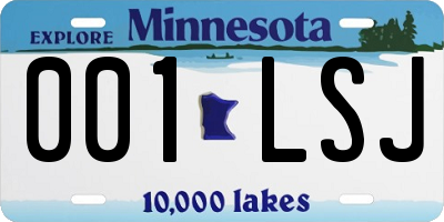 MN license plate 001LSJ