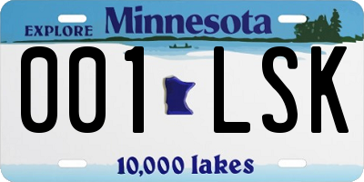 MN license plate 001LSK