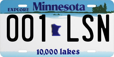 MN license plate 001LSN