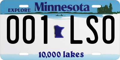 MN license plate 001LSO