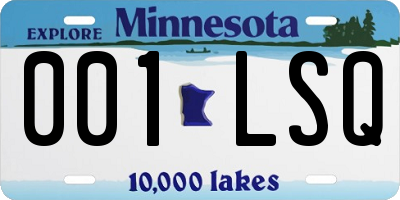 MN license plate 001LSQ