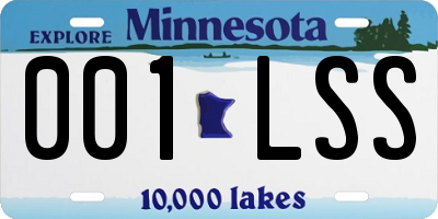 MN license plate 001LSS