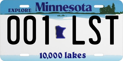 MN license plate 001LST