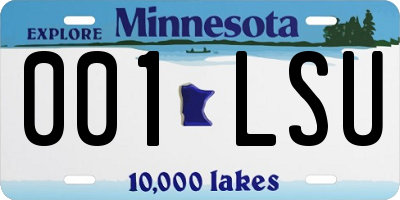 MN license plate 001LSU