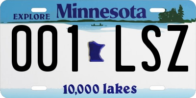 MN license plate 001LSZ