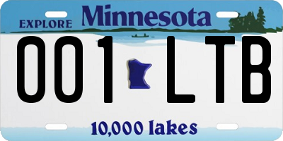 MN license plate 001LTB
