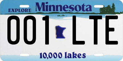 MN license plate 001LTE