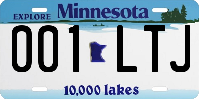 MN license plate 001LTJ