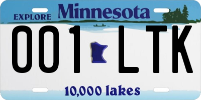 MN license plate 001LTK