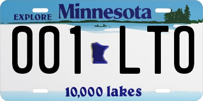 MN license plate 001LTO