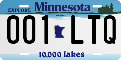 MN license plate 001LTQ