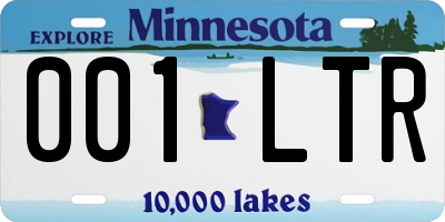 MN license plate 001LTR