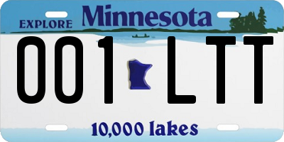 MN license plate 001LTT