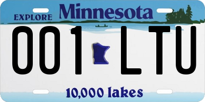 MN license plate 001LTU