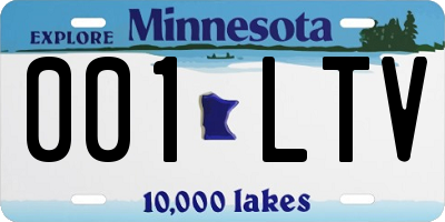 MN license plate 001LTV