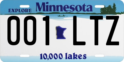 MN license plate 001LTZ