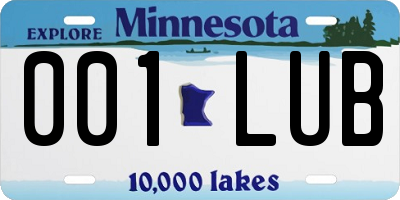MN license plate 001LUB