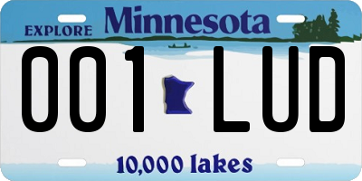 MN license plate 001LUD
