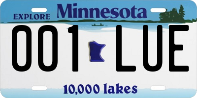 MN license plate 001LUE