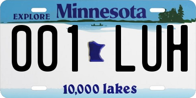 MN license plate 001LUH