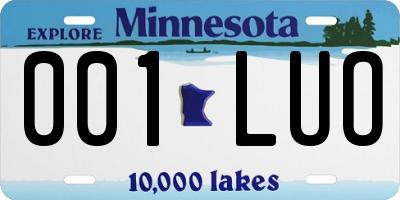 MN license plate 001LUO