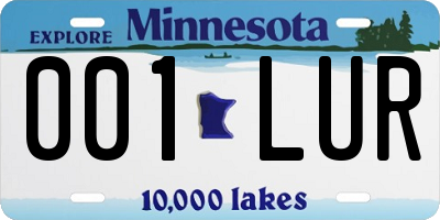 MN license plate 001LUR