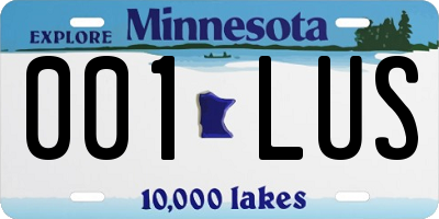 MN license plate 001LUS