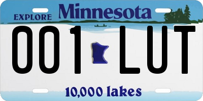 MN license plate 001LUT