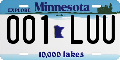 MN license plate 001LUU