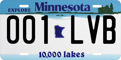 MN license plate 001LVB