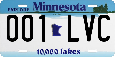 MN license plate 001LVC