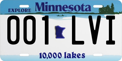 MN license plate 001LVI