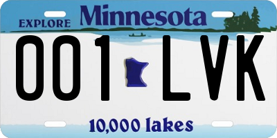 MN license plate 001LVK