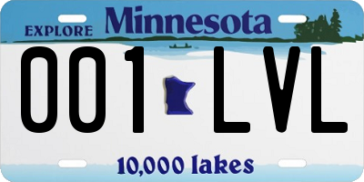 MN license plate 001LVL