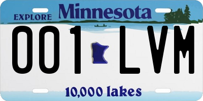 MN license plate 001LVM