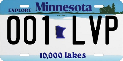 MN license plate 001LVP